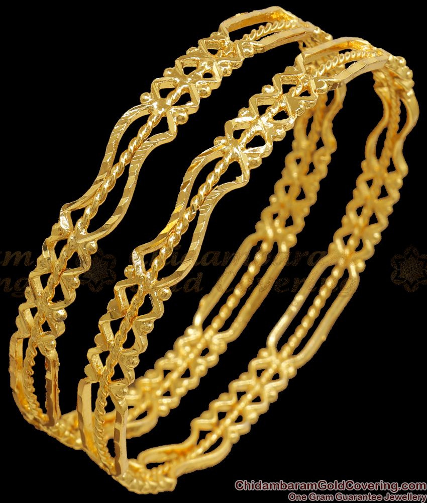 BR2001-2.6 Size One Gram Gold Neli Bangles Daily Use Guarantee Jewelry