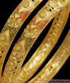 BR2034-2.8  Set Of Two Forming Gold Bangles With Enamel Design