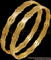 BR2051-2.6 Fashionable 3 Line Impon Gold Bangle Zig Zag Design