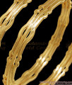 BR2051-2.8 Fashionable 3 Line Impon Gold Bangle Zig Zag Design