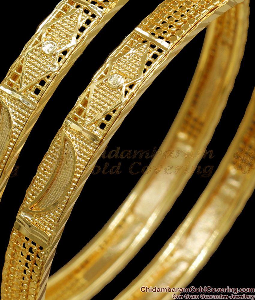 BR2065-2.4 Size Gold Plated Bangles Pirai Design Shop Online