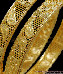 BR2071-2.4 Size Bridal Gold Plated Bangle Mango Pattern Shop Online BR2071-2.4 Size Bridal Gold Plated Bangle Mango Pattern Shop Online