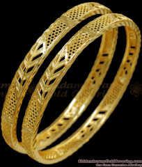 BR2072-2.8 Size Set Of 2 Imitation Gold Kerala Bangles Pattern BR2072-2.8 Size Set Of 2 Imitation Gold Kerala Bangles Pattern