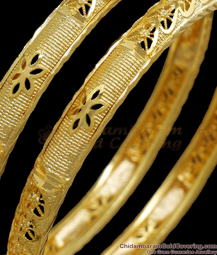 BR2077-2.4 Size Beautiful Gold Plated Bangles Bridal Wear Collections