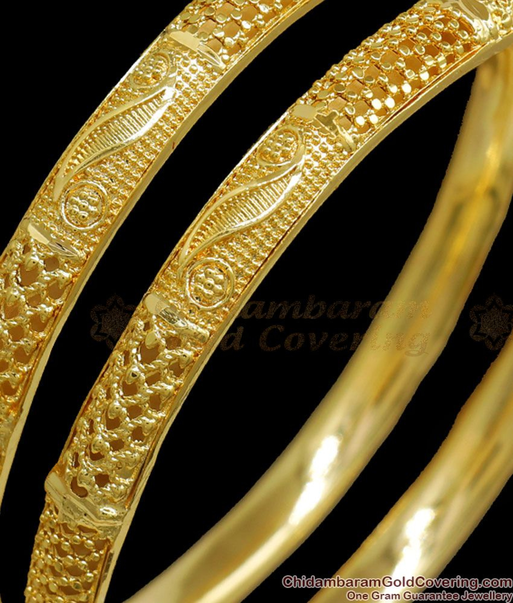 BR2078-2.10 Size New Model 1 Gram Gold Bangles For Womens