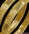 BR2079-2.10 Size Peacock Pattern Real Gold Plated Bangles Bridal Jewelry