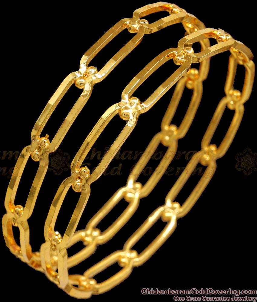 BR2086-2.8 Size Plain Gold  Plated Bangles Daily Wear Collections 