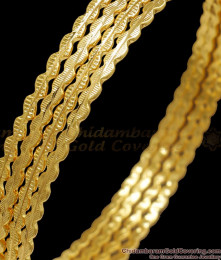 BR2099-2.8 Size Set Of Four Daily Wear Thin Plain Gold Bangles Shop Online