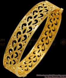 BR2100-2.4 Single Piece Gold Plated Kada Bangle Screw Type