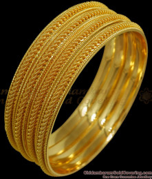 BR2105-2.8 Size Set Of Four Gold Bangles For Daily Use