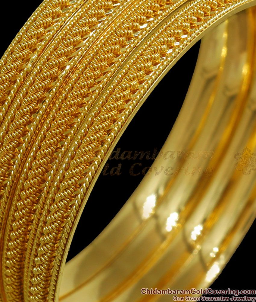 BR2105-2.4 Size Set Of Four Gold Bangles For Daily Use