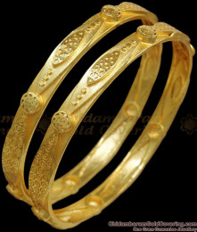 BR2127-2.6 Size Unique 2 Gram Gold Bangle Bridal Wear For Marriage