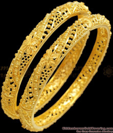 BR2130-2.10 Size Bridal Wear Floral Design Forming Bangles Shop Online