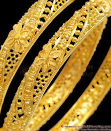 BR2130-2.10 Size Bridal Wear Floral Design Forming Bangles Shop Online