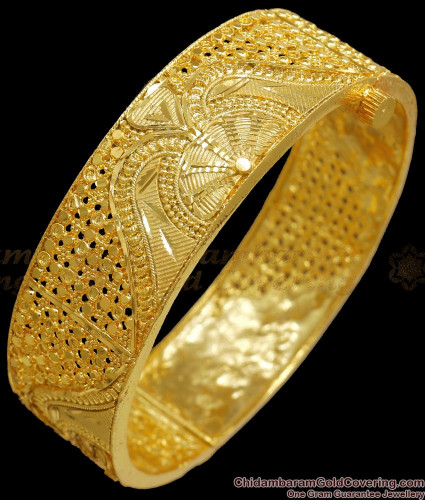 Size Screw Type Gram Gold Broad Kada Bangle Bridal Jewelry