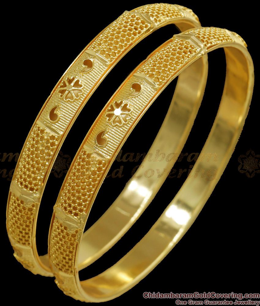 BR2137-2.8 Size New Collections 1 Gram Gold Bangles Bridal Wear Designs