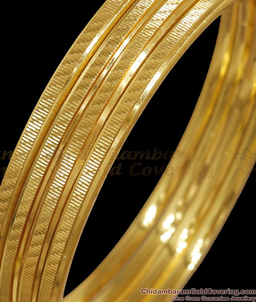 BR2140-2.6 Size Set of 4 One Gram Gold Bangles For Daily Use