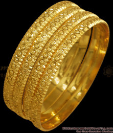 BR2142-2.10 Set Of Four Non Guarantee Gold Bangles Daily Wear Collections BR2142-2.10 Set Of Four Non Guarantee Gold Bangles Daily Wear Collections