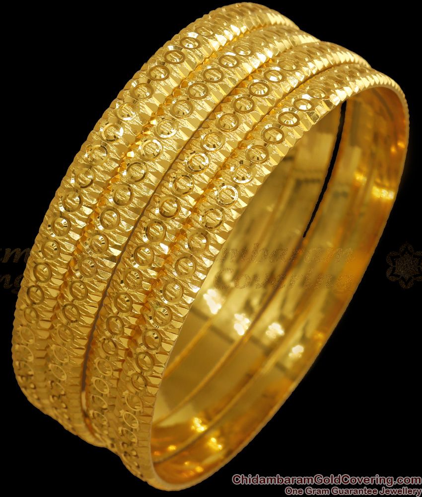 BR2142-2.10 Set Of Four Non Guarantee Gold Bangles Daily Wear Collections
