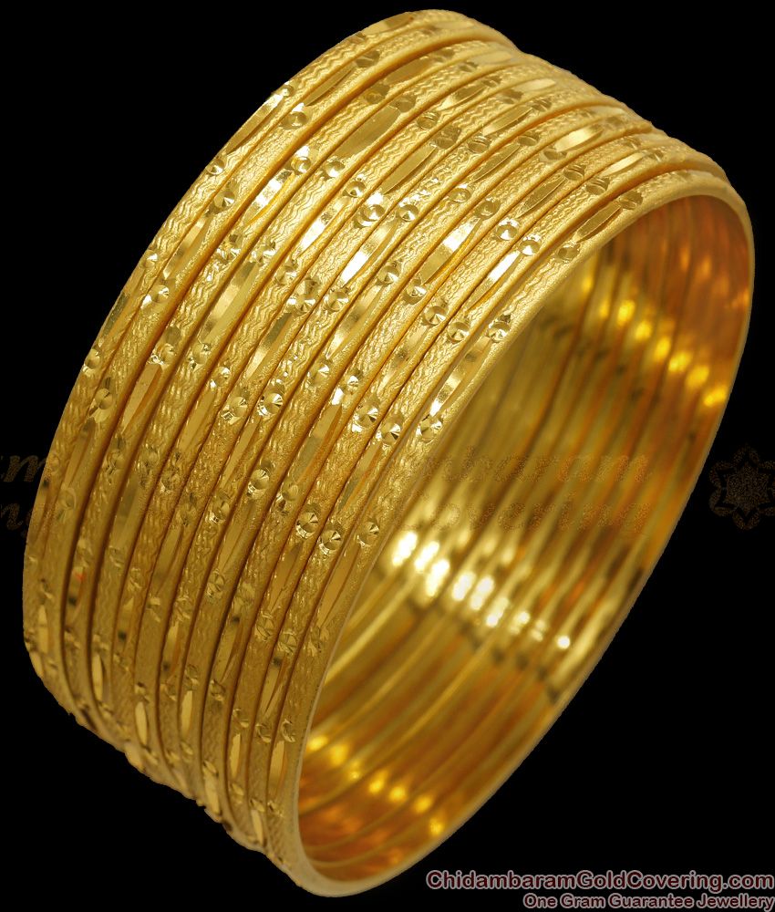 BR2146-2.6 Size Non Guarantee Thin 1 Gram Gold Bangles 12 Piece Full Hand Jewelry