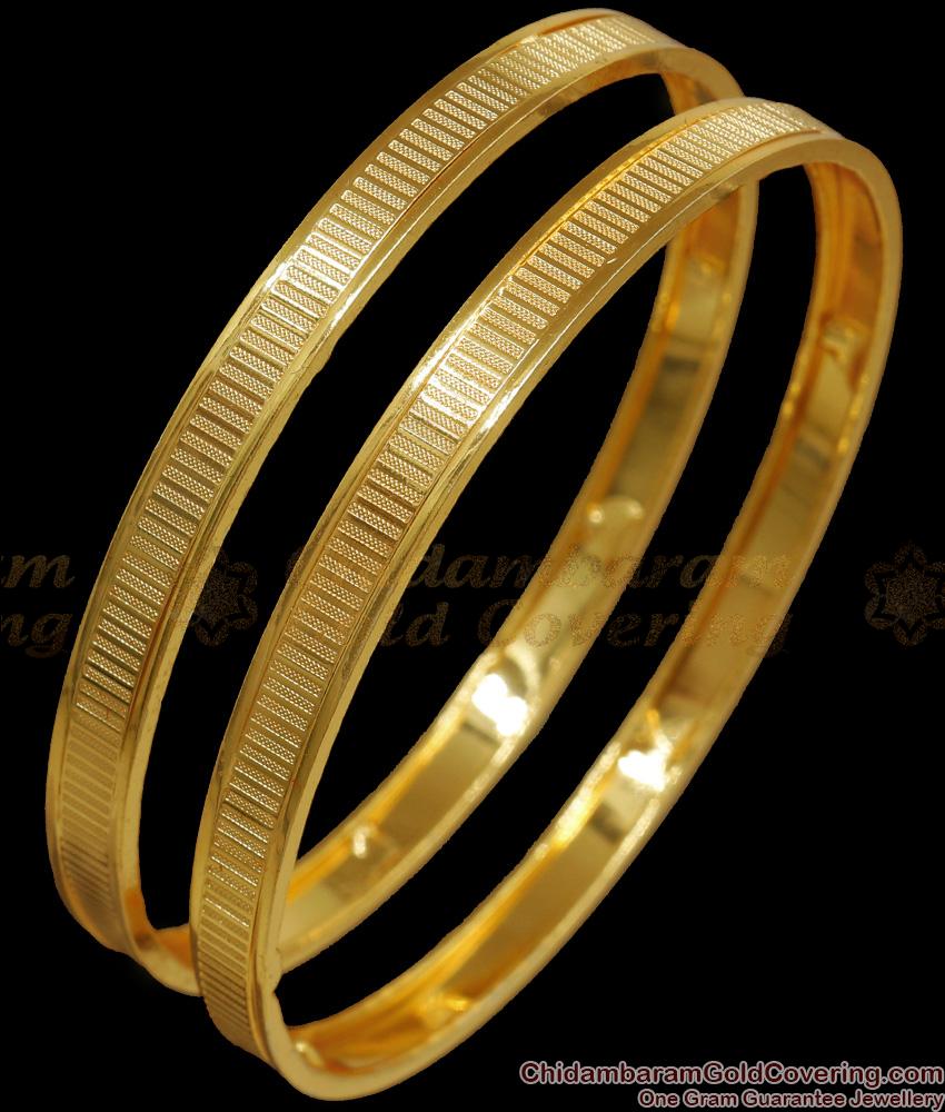 BR2156-2.6 Size New Plain Full Gold Plated Bangles Daily Wear Collections