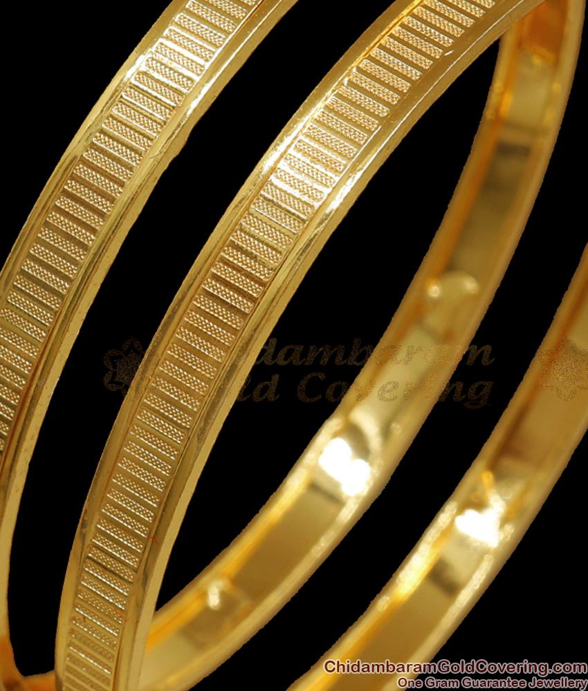 BR2156-2.6 Size New Plain Full Gold Plated Bangles Daily Wear Collections