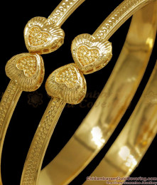 BR2158-2.6 Size Stylish Heart Design Gold Bangles At Offer Price Shop Online BR2158-2.6 Size Stylish Heart Design Gold Bangles At Offer Price Shop Online