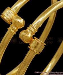 BR2165-2.6 Size Stylish 1 Gram Gold Bangle Kada Design Plain Bangle Collections