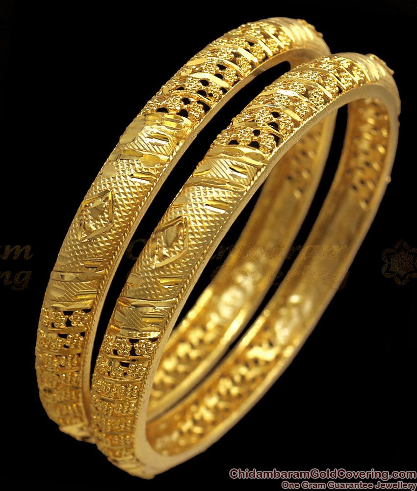 BR2170-2.4 Size Real Gold Tone Bangle Designs Bridal Collections For Womens