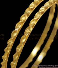 BR2173-2.6 Size Stylish 2 Gram Gold Bangle Spiral Forming Design
