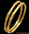 BR2182-2.8 Size Thin Real Gold Bangle Floral Designs Forming Collections