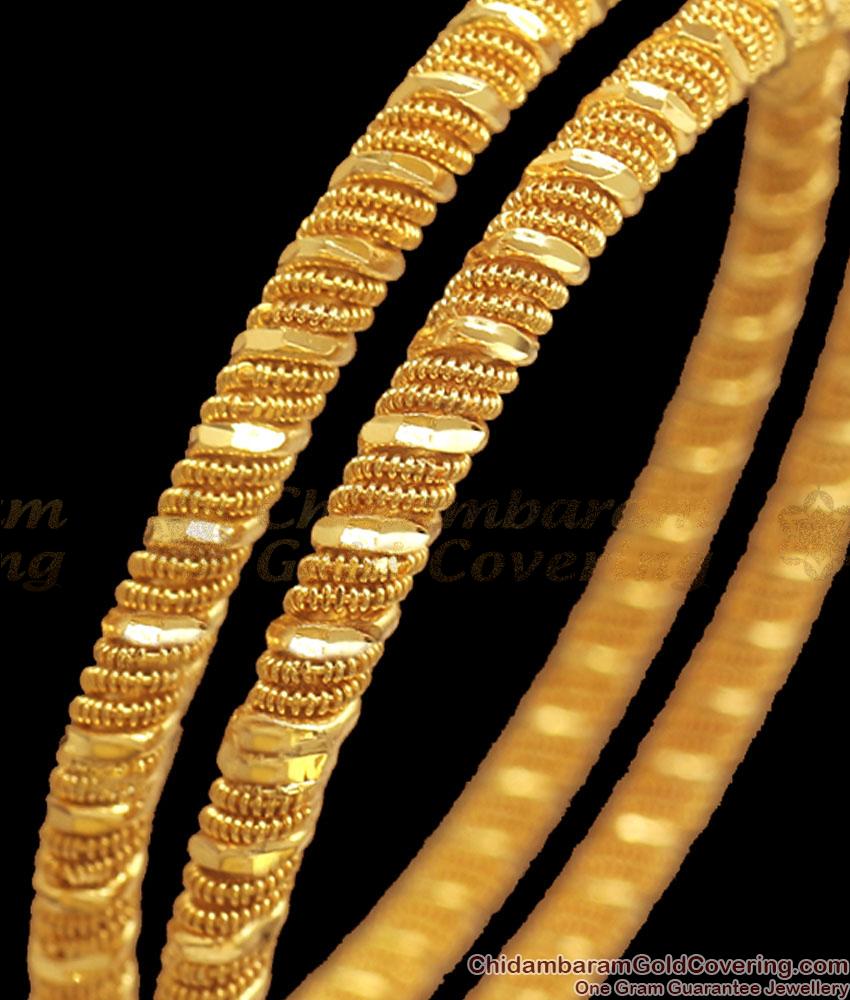 BR2190-2.6 Size Spiral Thick Gold Plated Bangles Daily Wear Collections BR2190-2.6 Size Spiral Thick Gold Plated Bangles Daily Wear Collections