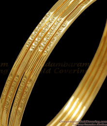 BR2193-2.6 Size Set of 4 Thin Design Regular Wear Gold Plated Bangles
