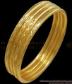 BR2196-2.6 Size Traditional Solid Thick Plain Gold Imitation Bangles 4 Set Designs