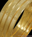BR2197-2.8 Size Set Of 4 Simple Daily Use Real Gold Tone Bangles Floral Design BR2197-2.8 Size Set Of 4 Simple Daily Use Real Gold Tone Bangles Floral Design