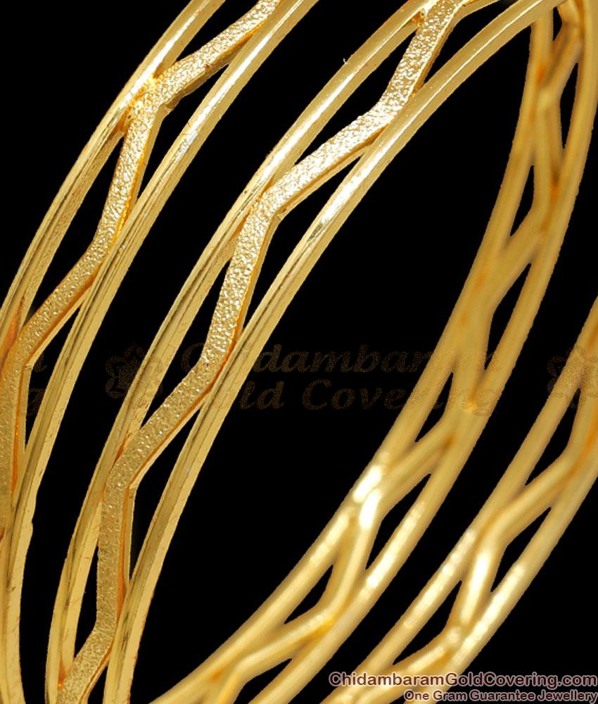 BR2198-2.4 Size Set Of Two Gold Plated Bangles Neli Designs