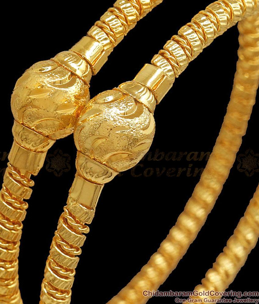 BR2202-2.4 Size Daily Wear One Gram Gold Bangles Ball Design