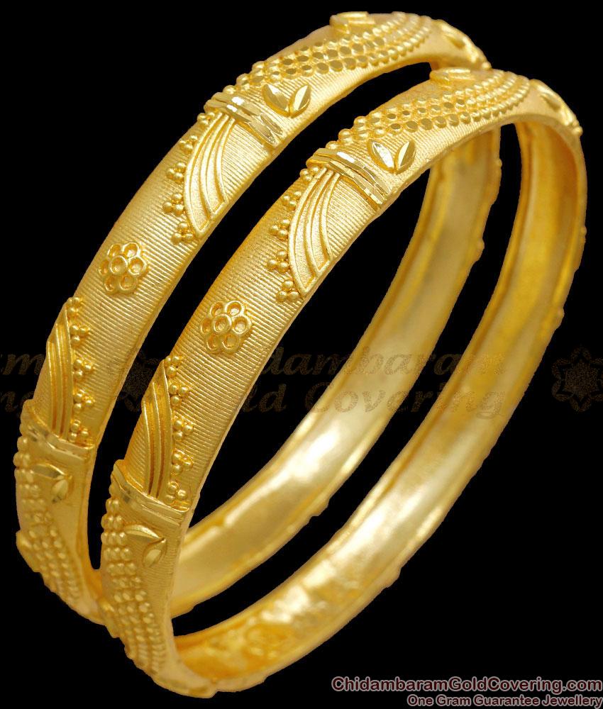 BR2204-2.6 Size Latest 2 Gram Gold Bangles Bridal Forming Jewelry