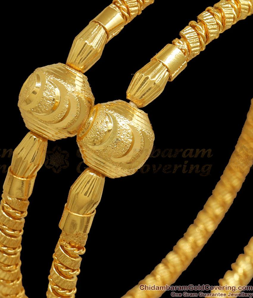 BR2206-2.4 Size Stylish Ball Pattern Gold Plated Bangles Shop Online