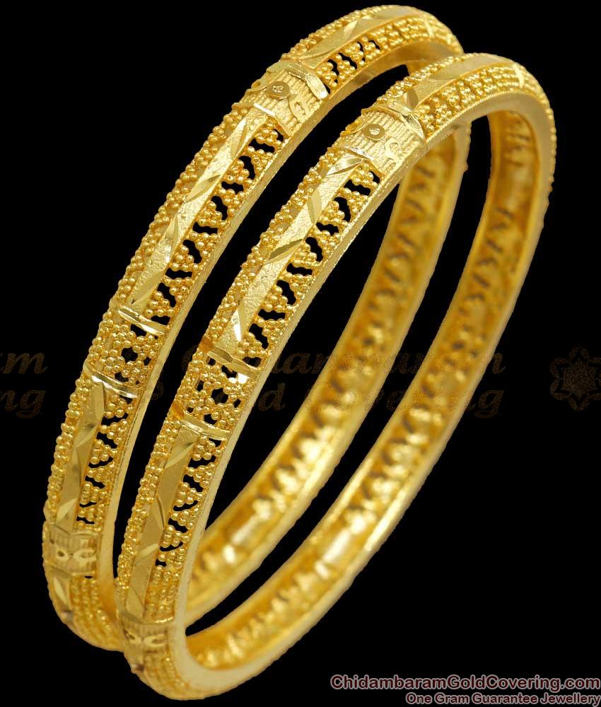 BR2207-2.4 Size Buy 2 Gram Gold Bangles Bridal Forming Jewelry Online