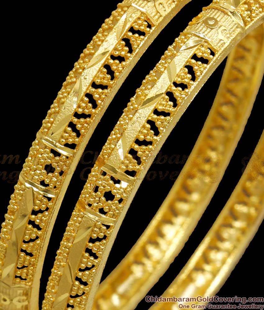 BR2207-2.6 Size Buy 2 Gram Gold Bangles Bridal Forming Jewelry Online