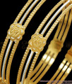 BR2223-2.10 Set Of Two Floral Gold Rhodium Finish Bangle Shop Online