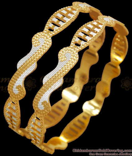 Size One Gram Gold Rhodium Bangles Designer
