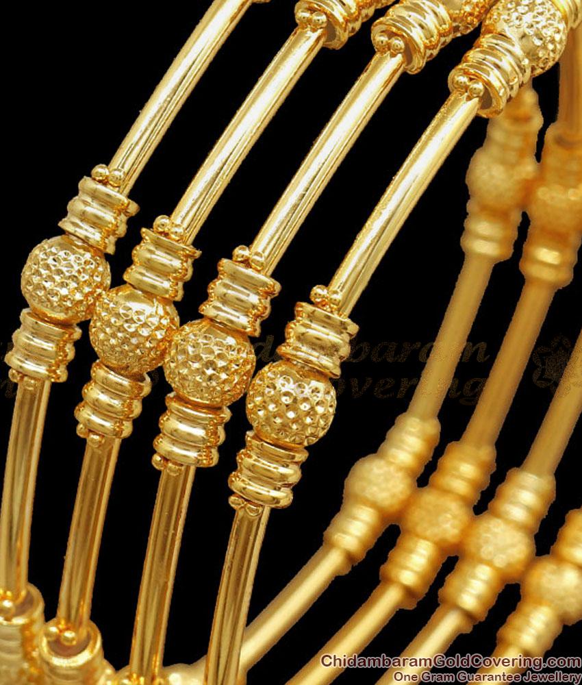 BR2232-2.8 Size Set Of Four One Gram Gold Bangles Ball Designs