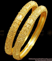 BR2234-2.8 Size Hollow Two Gram Gold Bangle Calcutta Bridal Jewelry Collections