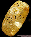 BR2237-2.4 Size Single Piece Screw Type Two Gram Gold Kada Bangle Floral Designs Shop Online