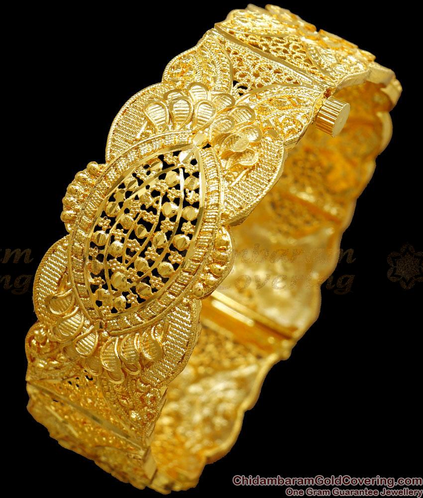 BR2240-2.8 Size Grand Screw Type Real Gold Tone Kada Bangles Forming Bridal Collections