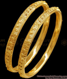 BR2242-2.4 Set Of Two One Gram Gold Bangles Daily Use Collections