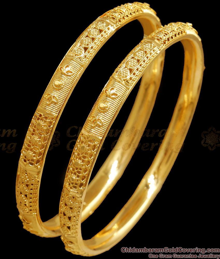 BR2242-2.6 Set Of Two One Gram Gold Bangles Daily Use Collections