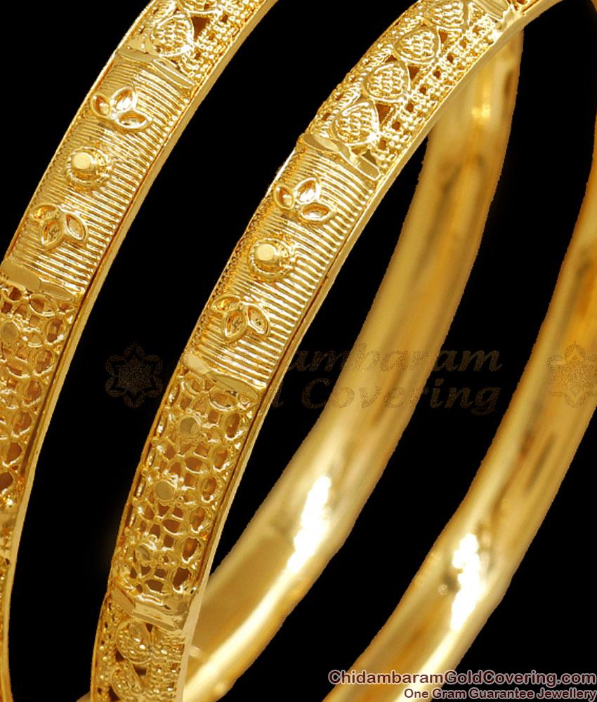 BR2242-2.6 Set Of Two One Gram Gold Bangles Daily Use Collections